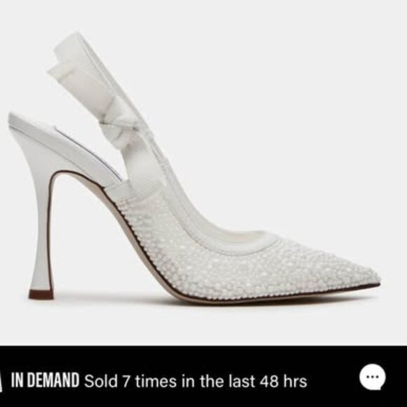 Steve Madden Bri Lace Pearl Bow Heels size 11 - Picture 1 of 5